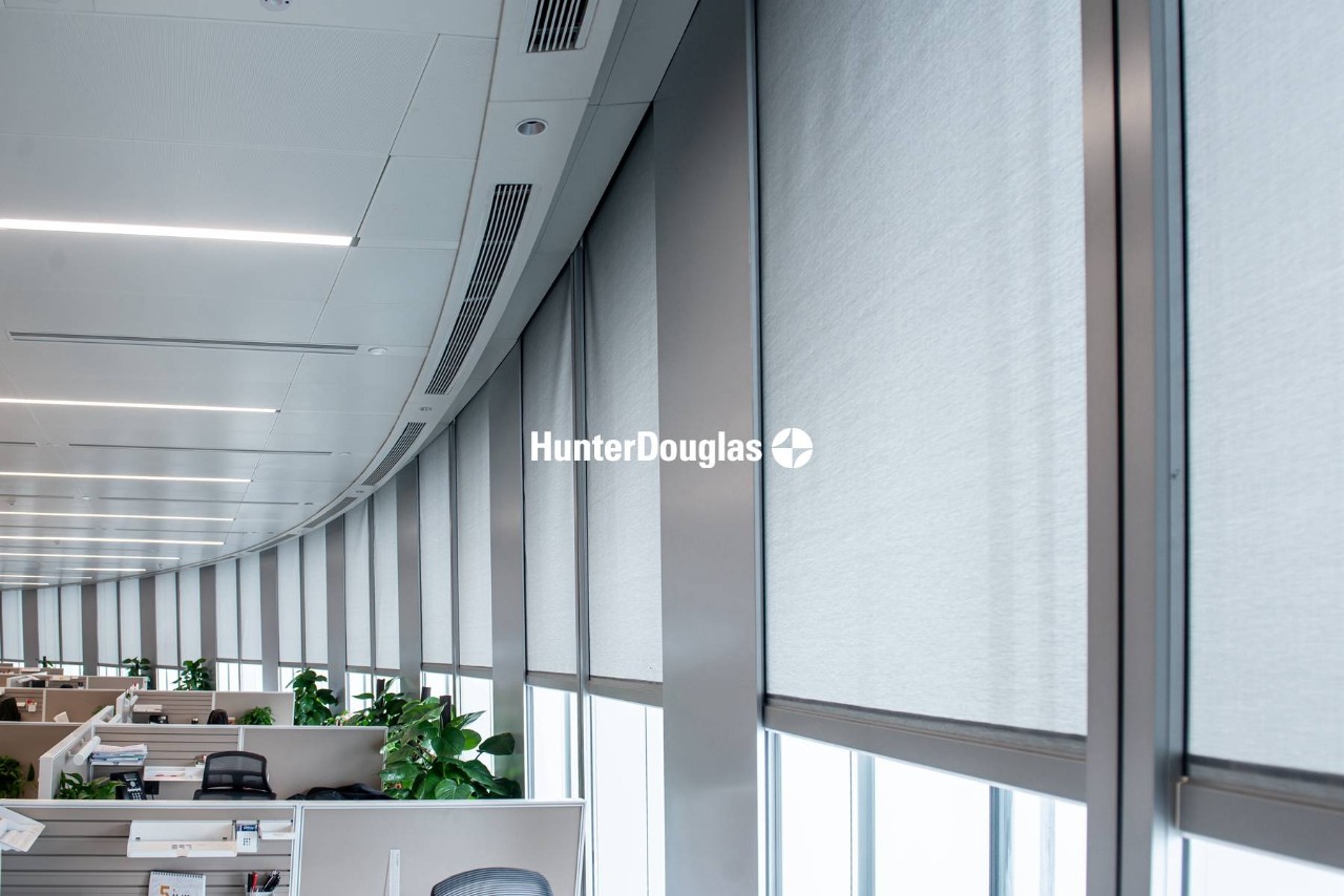 Hunter Douglas Roller Shades in a business near Newport News, Virginia (VA)